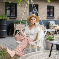Vita5 Macramé Hangstoel - Voor Binnen En Buiten - Zonder Standaard - Incl. Kussen, Boekenvak En Beschermhoes - Tot 150kg - Beige 17 Vita5 Macramé Hangstoel - Voor Binnen En Buiten - Zonder Standaard - Incl. Kussen, Boekenvak En Beschermhoes - Tot 150kg - Beige -Meubel Verkoop 1200x1200 224