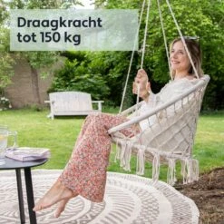 Vita5 Macramé Hangstoel - Voor Binnen En Buiten - Zonder Standaard - Incl. Kussen, Boekenvak En Beschermhoes - Tot 150kg - Beige 18 Vita5 Macramé Hangstoel - Voor Binnen En Buiten - Zonder Standaard - Incl. Kussen, Boekenvak En Beschermhoes - Tot 150kg - Beige -Meubel Verkoop 1200x1200 225