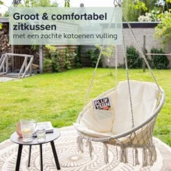 Vita5 Macramé Hangstoel - Voor Binnen En Buiten - Zonder Standaard - Incl. Kussen, Boekenvak En Beschermhoes - Tot 150kg - Beige 20 Vita5 Macramé Hangstoel - Voor Binnen En Buiten - Zonder Standaard - Incl. Kussen, Boekenvak En Beschermhoes - Tot 150kg - Beige -Meubel Verkoop 1200x1200 227