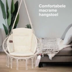 Vita5 Macramé Hangstoel - Voor Binnen En Buiten - Zonder Standaard - Incl. Kussen, Boekenvak En Beschermhoes - Tot 150kg - Beige 21 Vita5 Macramé Hangstoel - Voor Binnen En Buiten - Zonder Standaard - Incl. Kussen, Boekenvak En Beschermhoes - Tot 150kg - Beige -Meubel Verkoop 1200x1200 228