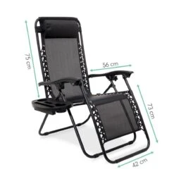 LifeGoods Opvouwbare Tuinstoelen - Verstelbaar Zonnescherm - 2 Stuks - 30°-90° Verstelbaar - Metaal - Zwart -Meubel Verkoop 1200x1200 270