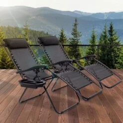 LifeGoods Opvouwbare Tuinstoelen - Verstelbaar Zonnescherm - 2 Stuks - 30°-90° Verstelbaar - Metaal - Zwart -Meubel Verkoop 1200x1200 274