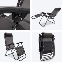 LifeGoods Opvouwbare Tuinstoelen - Verstelbaar Zonnescherm - 2 Stuks - 30°-90° Verstelbaar - Metaal - Zwart -Meubel Verkoop 1200x1200 275