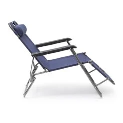 Relaxdays Ligstoel Inklapbaar - Ligbed Met Hoofdsteun - Strandstoel Verstelbaar - Camping - Donkerblauwe -Meubel Verkoop 1200x1200 285