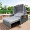 Polyrattan Patio Rieten Meubels Set Voor 2 Personen-Outdoor Rattan Sofa Set Met Intrekbare Luifel-lounge Bank-PE Rotan Loveseat Voor Achtertuin Veranda Tuin Zwembad Balkon-grijs -Meubel Verkoop 1200x1200 297