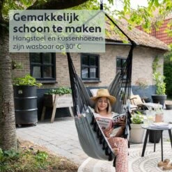 Vita5 XXL Hangstoel | Binnen&Buiten Hangnest | Incl. 2 Kussens En Boekenvak | Volwassenen&Kinderen | Hangmatstoel Tot 225kg | Grijs -Meubel Verkoop 1200x1200 33