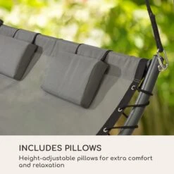 Blumfeldt Palermo Schommelbank - Hollywoodschommel 130 X 207 Cm - Ligbed Met Dak - Schommelstoel Voor 2 Personen - Tuinbank Inclusief Nekkussens - Stalen Frame En Polyester Dak - Grijs -Meubel Verkoop 1200x1200 359