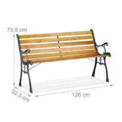 Relaxdays Tuinbank - Gietijzer - Parkbank - Tweezitter - Balkon & Terras - Houten Bank -Meubel Verkoop 1200x1200 392