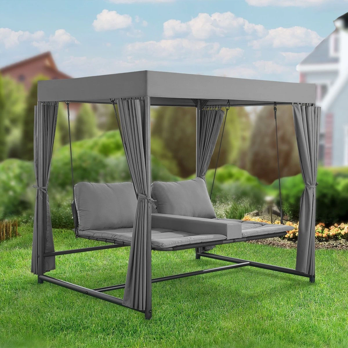 Schommelbank / Ligbank Kassandra - Donkergrijs 8 Schommelbank / Ligbank Kassandra - Donkergrijs - Afbeelding 6