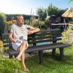 Casaria Tuinbank Orchidea – Kunststof/240kg Belastbaar – Antraciet -Meubel Verkoop 1200x1200 414