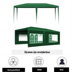 Merkloos Partytent - Paviljoen Opvouwbaar - Easy Up Tuintent Met Zijpanelen - Groen/ 6m X 3m/ 120g/m² -Meubel Verkoop 1200x1200 432