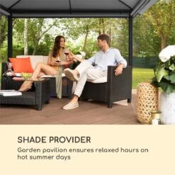 Blumfeldt Grandezza Cortina Tuinpaviljoen , 6 X6 Cm Stalen Frame Met Poedercoating , Overdekt Oppervlak Van 3 X 4 Meter , Polyester -Meubel Verkoop 1200x1200 436