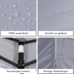 LifeGoods Partytent - 3x3 M - Zijwanden - Easy Up - Opvouwbaar - Waterdicht - Draagtas Met Wieltjes - Donkergrijs -Meubel Verkoop 1200x1200 445