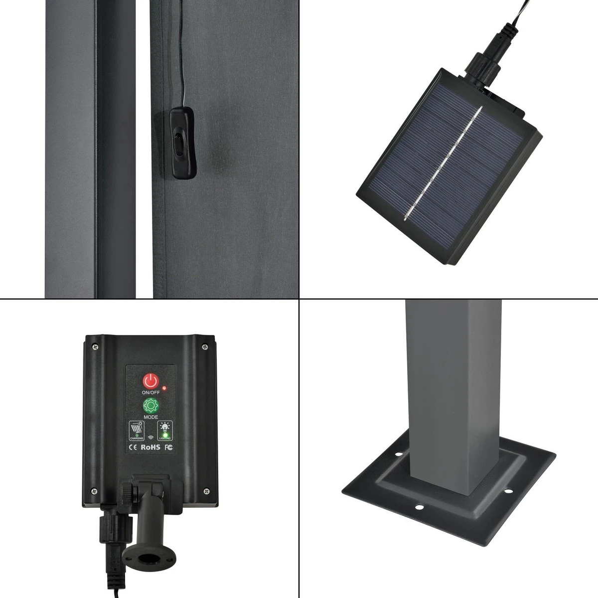 Pergola Fortaleza Tuinpaviljoen Met LED Verlichting 3x3 M Donkergrijs 7 Pergola Fortaleza Tuinpaviljoen Met LED Verlichting 3x3 M Donkergrijs - Afbeelding 5