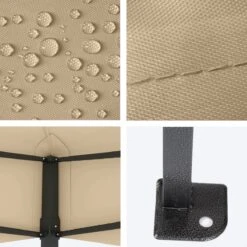 LifeGoods Partytent - 3x4.5 M - Zijwanden - Easy Up - Opvouwbaar - Waterdicht - Draagtas Met Wieltjes - Beige -Meubel Verkoop 1200x1200 485