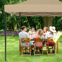 LifeGoods Partytent - 3x4.5 M - Zijwanden - Easy Up - Opvouwbaar - Waterdicht - Draagtas Met Wieltjes - Beige -Meubel Verkoop 1200x1200 489