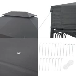 Paviljoen Lanciano Partytent 4x3x2,65 Cm Donkergrijs 13 Paviljoen Lanciano Partytent 4x3x2,65 Cm Donkergrijs -Meubel Verkoop 1200x1200 494