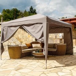 Easy Up Partytent - Partytent - Paviljoen - Partytent Opvouwbaar - Partytent 3x3 - Partytent Met Zijwanden - Inclusief Trolley - Waterdicht - UV 50+ Bescherming - Met Ramen - 16 Kg - Staal - Antraciet - 300 X 300 Cm -Meubel Verkoop 1200x1200 496