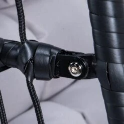 Merkloos Hangstoel Norway - Zwart Wicker & Touw Luxe Egg Hangstoel Met Dikke Antraciete Kussens Met Frame - Inklapbare Basket -Meubel Verkoop 1200x1200 52