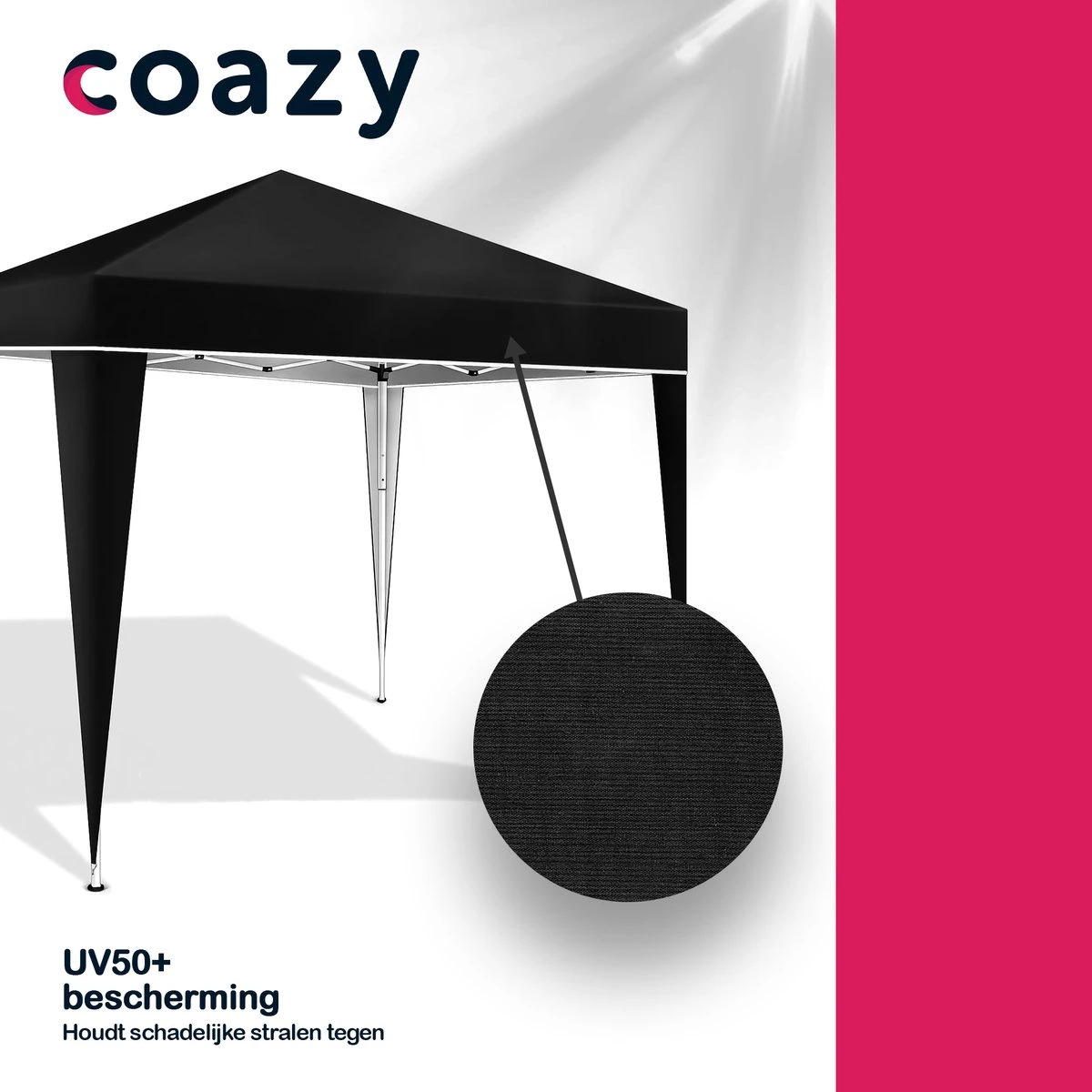 Coazy Waterdichte Partytent 3x3 Meter Opvouwbaar - Paviljoen - Easy Up - Pop-up Tent Met Haringen, Touw En Anti Slip Poten - Waterdicht - Partytenten Weerbestendig 5 Coazy Waterdichte Partytent 3x3 Meter Opvouwbaar - Paviljoen - Easy Up - Pop-up Tent Met Haringen, Touw En Anti Slip Poten - Waterdicht - Partytenten Weerbestendig - Afbeelding 3