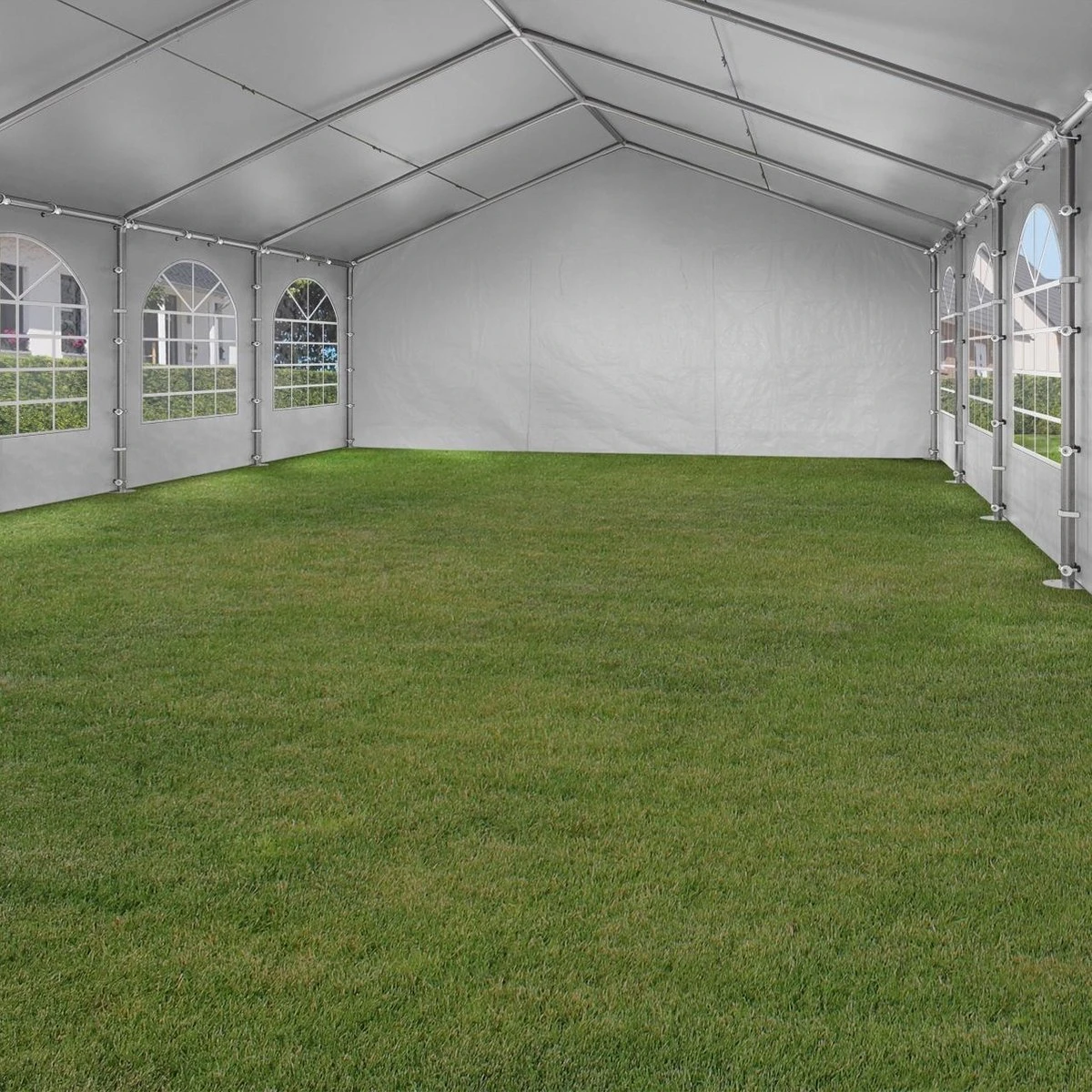 Hoogwaardige Partytent 3x6 M Van 240 G/m² PE Zeil Tuintent Feesttent Waterdicht In Wit 6 Hoogwaardige Partytent 3x6 M Van 240 G/m² PE Zeil Tuintent Feesttent Waterdicht In Wit - Afbeelding 4