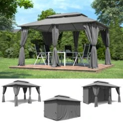 El Jardin - Partytent - 4x3 - Waterdicht Dak - Wanden - Solar - Antraciet Paviljoen -Meubel Verkoop 1200x1200 570