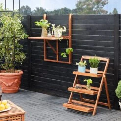 Merkloos Casaria Balkontafel - FSC®-Gecertificeerd Acaciahout – Hangend – Bruin -Meubel Verkoop 1200x1200 575