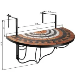 Tectake - Balkontafel Mozaïek Klapbaar - 402774 -Meubel Verkoop 1200x1200 591