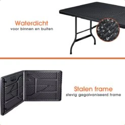 Lenx Klaptafel - Inklapbare Tafel - Opvouwbare Tuintafel - Vouwtafel - Inclusief Handvat En 2 Tafelkleden - 180x75x74cm - 6 Tot 8 Personen 14 Lenx Klaptafel - Inklapbare Tafel - Opvouwbare Tuintafel - Vouwtafel - Inclusief Handvat En 2 Tafelkleden - 180x75x74cm - 6 Tot 8 Personen -Meubel Verkoop 1200x1200 614