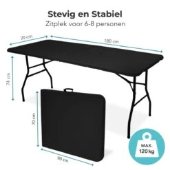 LifeGoods Klaptafel - Inklapbaar - 70x180cm - Verstelbare Vouwtafel - Weerbestendig - Zwart -Meubel Verkoop 1200x1200 635