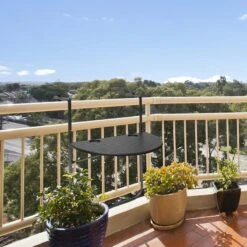 Relaxdays Balkontafel Inklapbaar, Balkon Tafel Rotan, Hangtafel Reling - Zwart -Meubel Verkoop 1200x1200 645