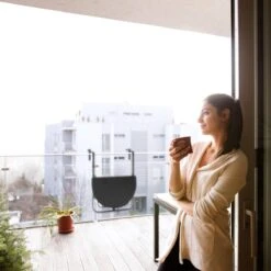 Relaxdays Balkontafel Inklapbaar, Balkon Tafel Rotan, Hangtafel Reling - Zwart -Meubel Verkoop 1200x1200 646