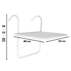 Luxe Inklapbare Balkontafel – 52 X 40 X 56cm – Wit – Hangend – Balkonbar – Balkontafels – Balkontafeltje – Hangtafel Balkon – Balcony Table – Voor Aan Het Balkon – Ophangbaar – Opklapbaar – Tafel – Inklapbaar – Buiten – Tafeltje – Klaptafel 11 Luxe Inklapbare Balkontafel – 52 X 40 X 56cm – Wit – Hangend – Balkonbar – Balkontafels – Balkontafeltje – Hangtafel Balkon – Balcony Table – Voor Aan Het Balkon – Ophangbaar – Opklapbaar – Tafel – Inklapbaar – Buiten – Tafeltje – Klaptafel -Meubel Verkoop 1200x1200 650