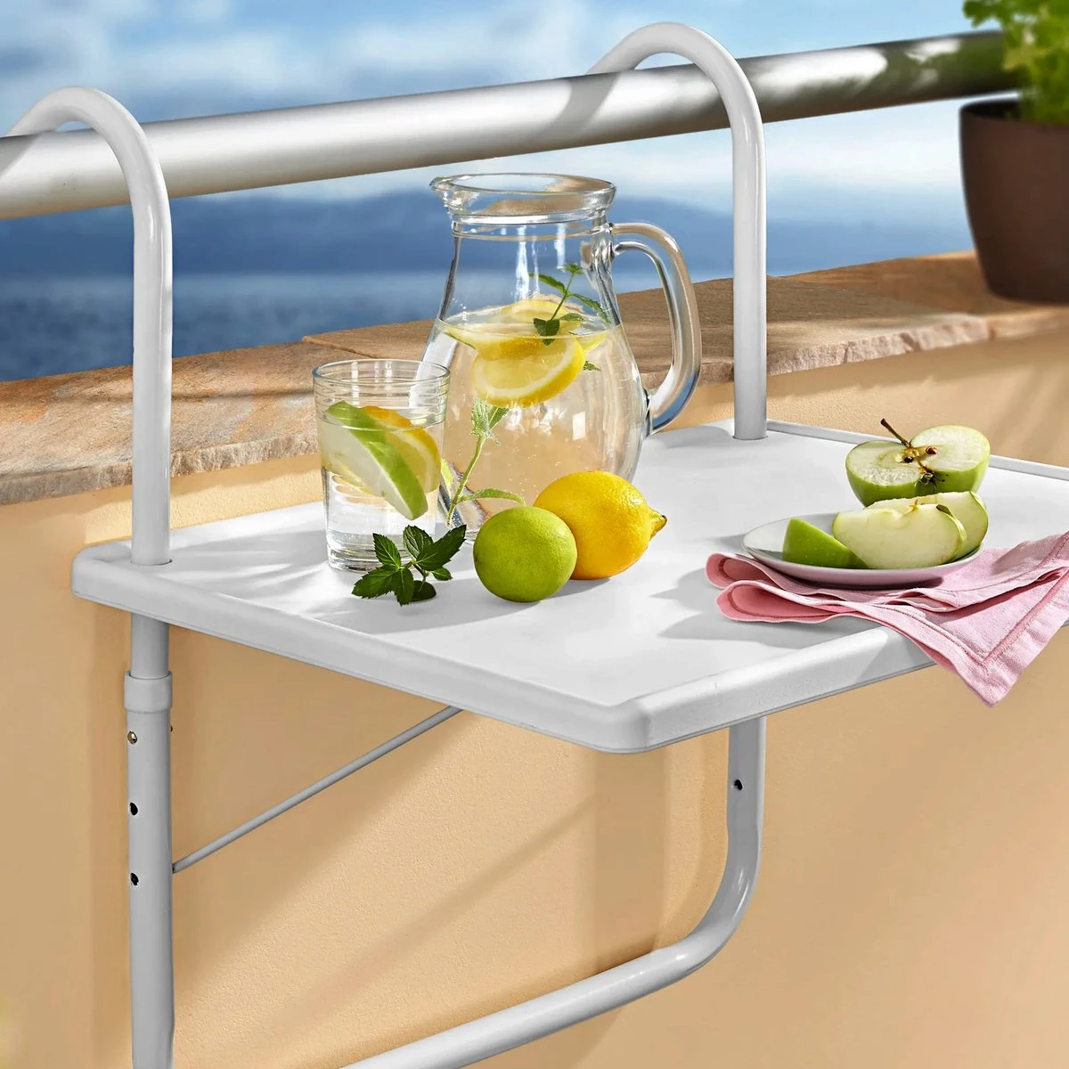 Luxe Inklapbare Balkontafel – 52 X 40 X 56cm – Wit – Hangend – Balkonbar – Balkontafels – Balkontafeltje – Hangtafel Balkon – Balcony Table – Voor Aan Het Balkon – Ophangbaar – Opklapbaar – Tafel – Inklapbaar – Buiten – Tafeltje – Klaptafel 10 Luxe Inklapbare Balkontafel – 52 X 40 X 56cm – Wit – Hangend – Balkonbar – Balkontafels – Balkontafeltje – Hangtafel Balkon – Balcony Table – Voor Aan Het Balkon – Ophangbaar – Opklapbaar – Tafel – Inklapbaar – Buiten – Tafeltje – Klaptafel - Afbeelding 8