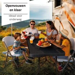 Sens Design Tuintafel Kunststof - Campingtafel Inklapbaar - Rotan-Look -Meubel Verkoop 1200x1200 665