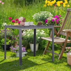 Relaxdays Tuintafel Vierkant - Grijze Buitentafel - Eettafel Tuin - Moderne Balkontafel -Meubel Verkoop 1200x1200 675