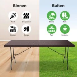 LifeGoods Klaptafel - Inklapbaar - 180 Cm - 6 Tot 8 Personen - Bruin -Meubel Verkoop 1200x1200 696