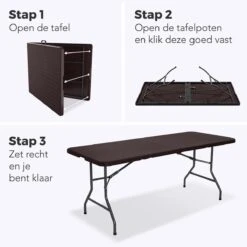 LifeGoods Klaptafel - Inklapbaar - 180 Cm - 6 Tot 8 Personen - Bruin -Meubel Verkoop 1200x1200 699