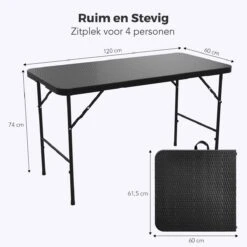 LifeGoods Klaptafel - Inklapbaar - 120 Cm - 4 Personen - Zwart 15 LifeGoods Klaptafel - Inklapbaar - 120 Cm - 4 Personen - Zwart -Meubel Verkoop 1200x1200 706