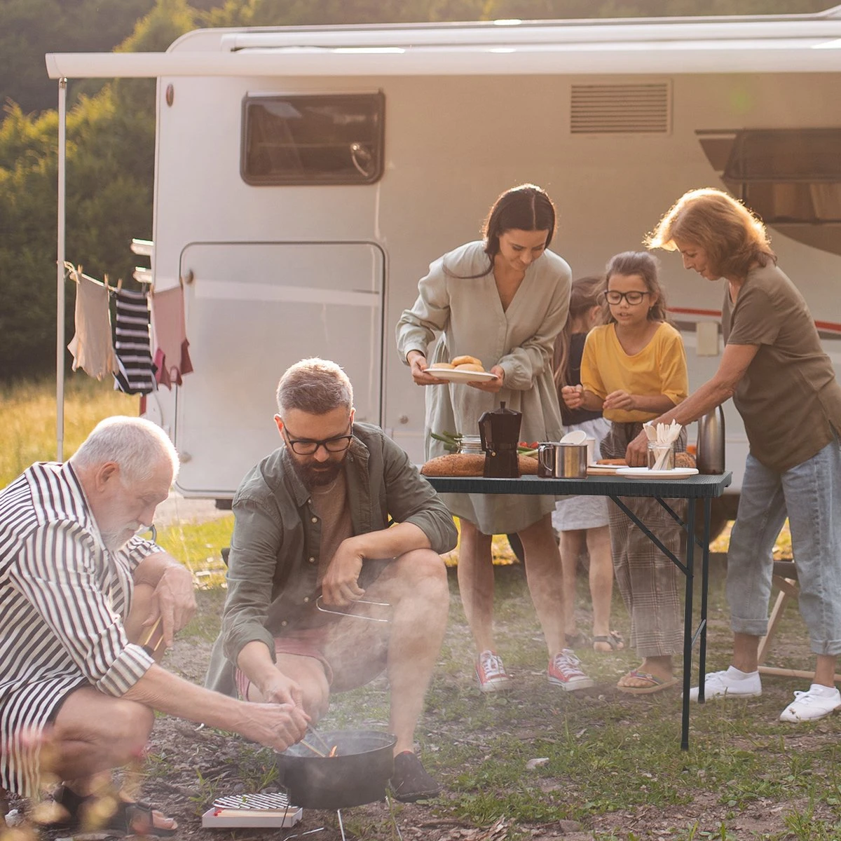 LifeGoods Klaptafel - Inklapbaar - 120 Cm - 4 Personen - Zwart 10 LifeGoods Klaptafel - Inklapbaar - 120 Cm - 4 Personen - Zwart - Afbeelding 8