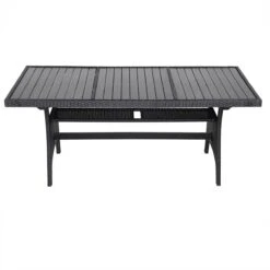 Casaria Polyrattan Tuintafel - WPC Tafelblad 190x90x74 Cm – Zwart -Meubel Verkoop 1200x1200 714