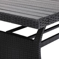 Casaria Polyrattan Tuintafel - WPC Tafelblad 190x90x74 Cm – Zwart -Meubel Verkoop 1200x1200 715