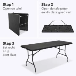LifeGoods Klaptafel - Inklapbaar - 180 Cm - 6 Tot 8 Personen - Zwart -Meubel Verkoop 1200x1200 722