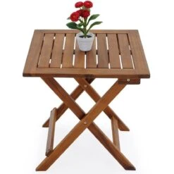 Merkloos EezyLife Houten Bijzettafel - 46x46x46cm - Acacia Hout - Tuintafel -Meubel Verkoop 1200x1200 739