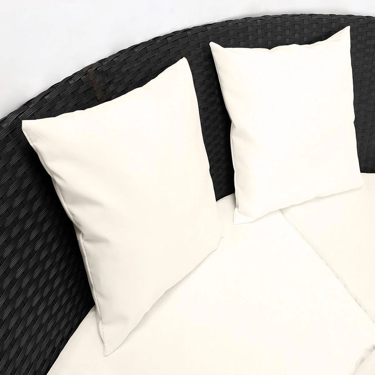 Casaria Polyrattan Zonne-Eiland Ø185cm – Incl. Kussens - Zwart Crème 13 Casaria Polyrattan Zonne-Eiland Ø185cm – Incl. Kussens - Zwart Crème - Afbeelding 11