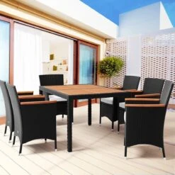 Deuba Polyrattan Tuinset Verona - 6 Stoelen + 1 Tafel Zwart -Meubel Verkoop 1200x1200 782