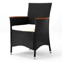 Deuba Polyrattan Tuinset Verona - 6 Stoelen + 1 Tafel Zwart -Meubel Verkoop 1200x1200 783