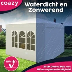 Waterdichte Partytent 3x3 Meter Opvouwbaar Met Zijwanden- Paviljoen Met Zijpanelen - Easy Up - Pop-up Tent Met Haringen, Touw En Anti Slip Poten -Meubel Verkoop 1200x1200 805