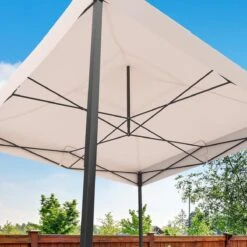 LifeGoods Partytent - 3x3 M - Zijwanden - Easy Up - Opvouwbaar - Waterdicht - Draagtas Met Wieltjes - Beige -Meubel Verkoop 1200x1200 849