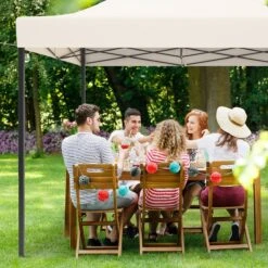 LifeGoods Partytent - 3x3 M - Zijwanden - Easy Up - Opvouwbaar - Waterdicht - Draagtas Met Wieltjes - Beige -Meubel Verkoop 1200x1200 850